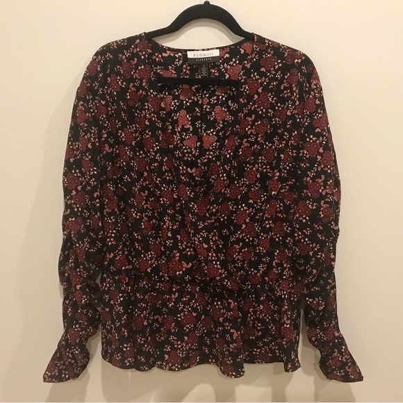 Eloquii Elements Shirred Sleeve Peplum Top  (20) - Picture 2 of 11